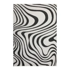 Interieur05 Buitenkleed Swirl Zwart - 340 x 240 cm