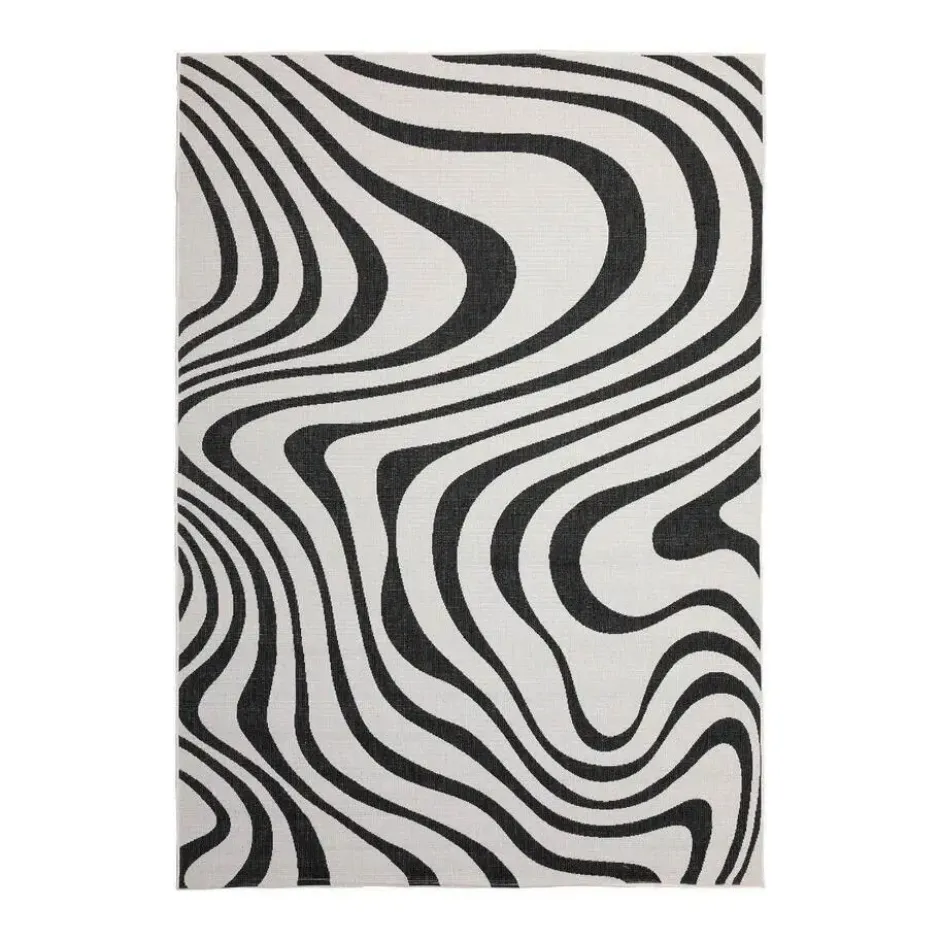 Interieur05 Buitenkleed Swirl Zwart - 340 x 240 cm