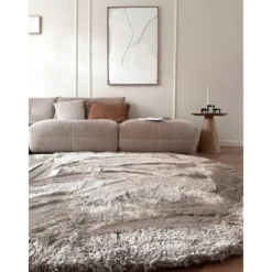 Interieur05 Hoogpolig vloerkleed Odelia Stone - 80 x 150 cm