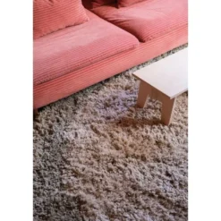 Interieur05 hoogpolig vloerkleed polyester Pilo groen/beige - 240 x 240 cm