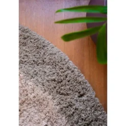 Interieur05 hoogpolig vloerkleed polyester Pilo groen/beige - 240 x 240 cm