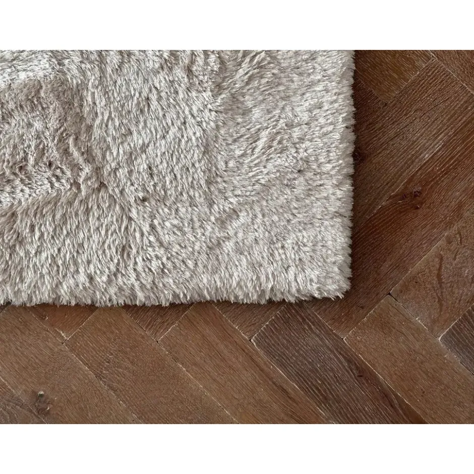 Interieur05 Hoogpolig vloerkleed Odelia beige/wit - 240 x 330 cm