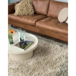 Interieur05 hoogpolig vloerkleed polyester Pilo groen/beige - 230 x 160 cm