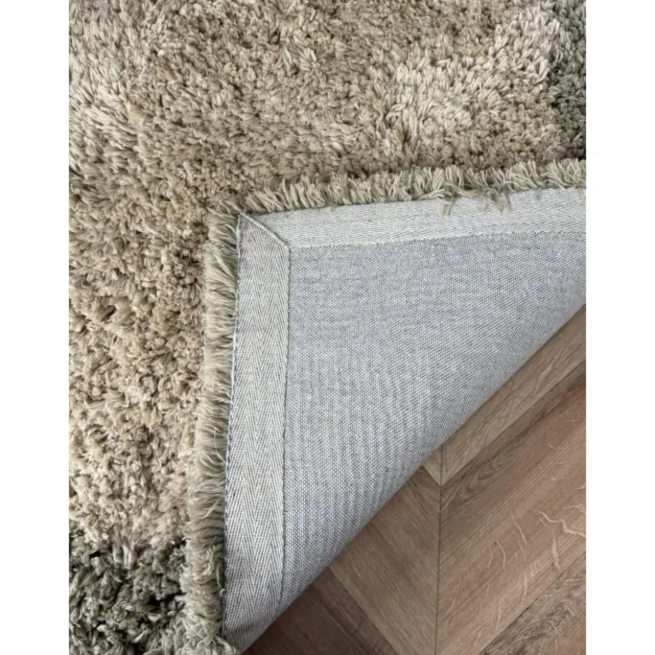 Interieur05 hoogpolig vloerkleed polyester Pilo groen/beige - 230 x 160 cm