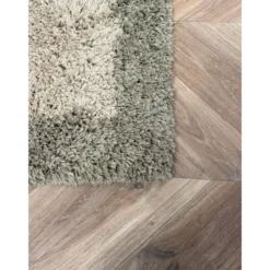 Interieur05 hoogpolig vloerkleed polyester Pilo groen/beige - 230 x 160 cm