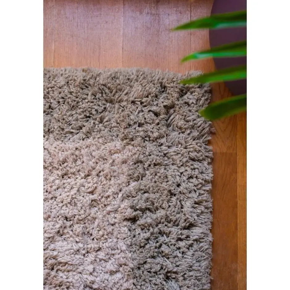 Interieur05 hoogpolig vloerkleed polyester Pilo groen/beige - 230 x 160 cm
