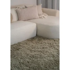 Interieur05 hoogpolig vloerkleed polyester Pilo groen - 340 x 240 cm