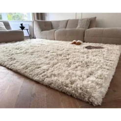 Interieur05 hoogpolig vloerkleed polyester Pilo ivoor/wit - 230 x 160 cm