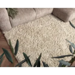 Interieur05 hoogpolig vloerkleed polyester Pilo ivoor/wit - 150 x 80 cm