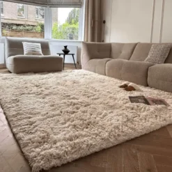 Interieur05 hoogpolig vloerkleed polyester Pilo ivoor/wit - 290 x 200 cm