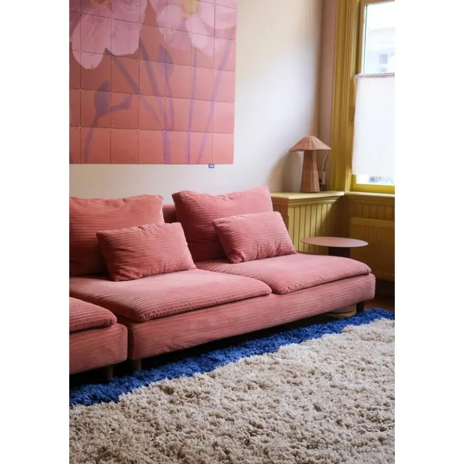 Interieur05 hoogpolig vloerkleed polyester Pilo beige/blauw - 230 x 160 cm