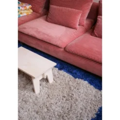 Interieur05 hoogpolig vloerkleed polyester Pilo beige/blauw - 230 x 160 cm