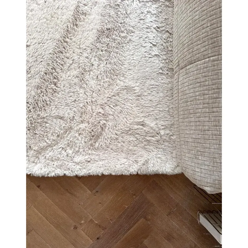 Interieur05 hoogpolig vloerkleed Furr beige - 80 x 140 cm