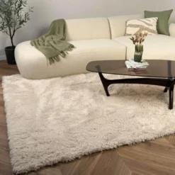 Interieur05 hoogpolig vloerkleed Furr beige - 80 x 140 cm