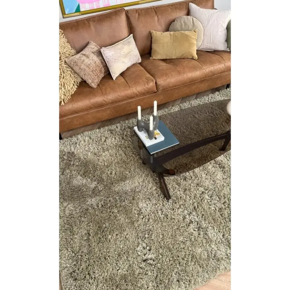 Interieur05 hoogpolig vloerkleed polyester Pilo groen - 290 x 200 cm