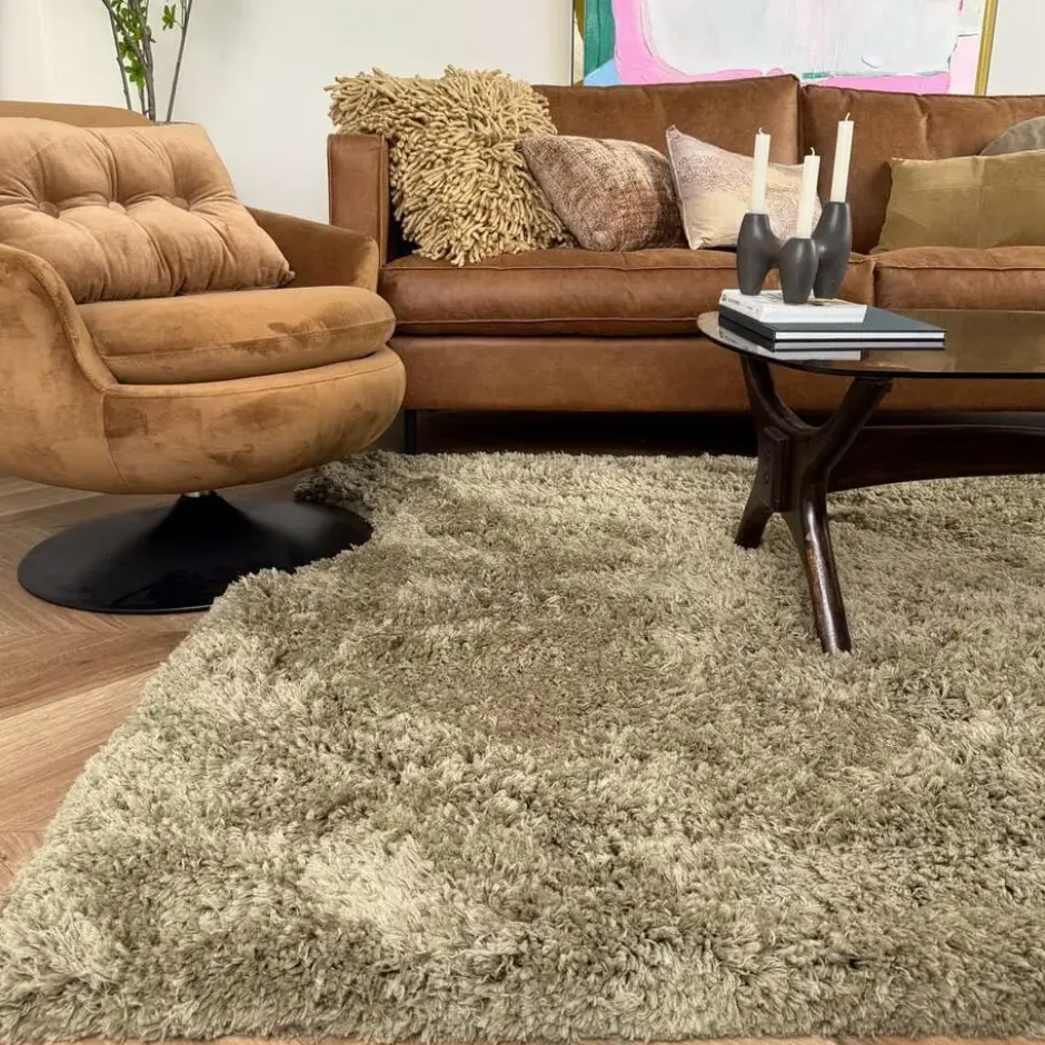 Interieur05 hoogpolig vloerkleed polyester Pilo groen - 290 x 200 cm