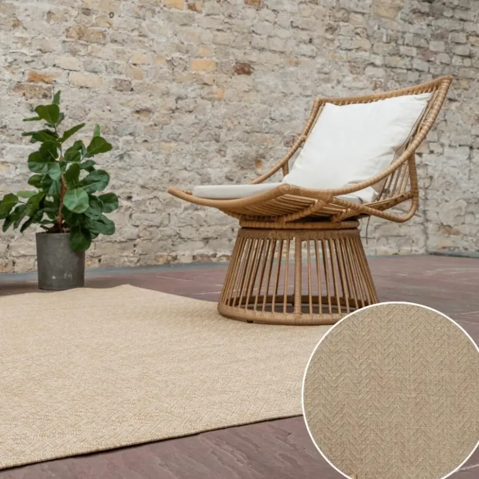 Interieur05 Jute buitenkleed naturel visgraat - 290 x 200 cm