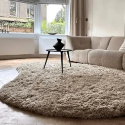 Interieur05 organisch hoogpolig vloerkleed polyester Pilo beige - 340 x 240 cm