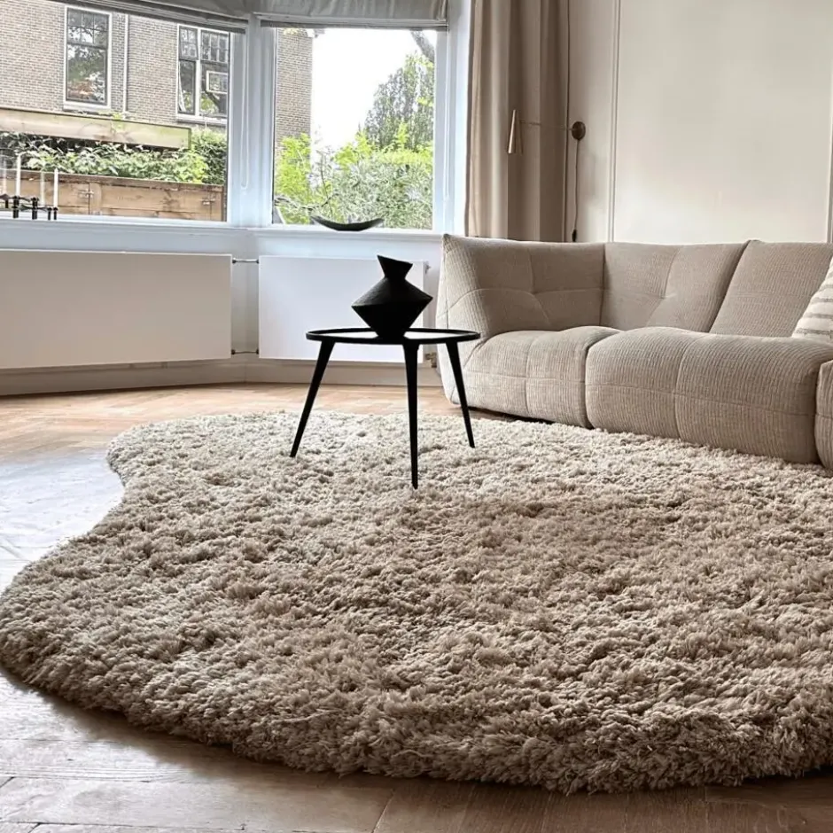 Interieur05 organisch hoogpolig vloerkleed polyester Pilo beige - 340 x 240 cm
