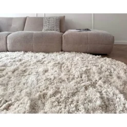 Interieur05 organisch hoogpolig vloerkleed polyester Pilo ivoor/wit - 290 x 2...