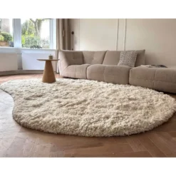 Interieur05 organisch hoogpolig vloerkleed polyester Pilo ivoor/wit - 290 x 2...