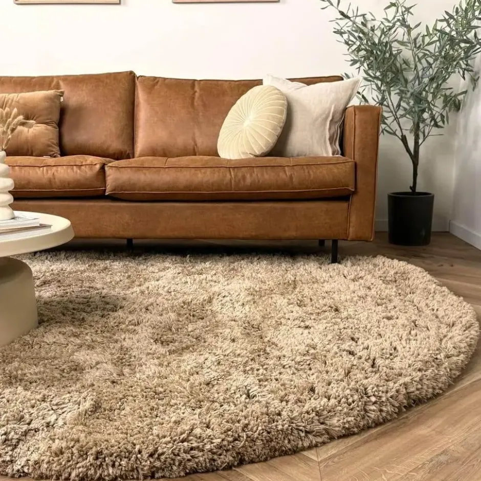 Interieur05 organisch hoogpolig vloerkleed polyester Pilo taupe - 340 x 240 cm