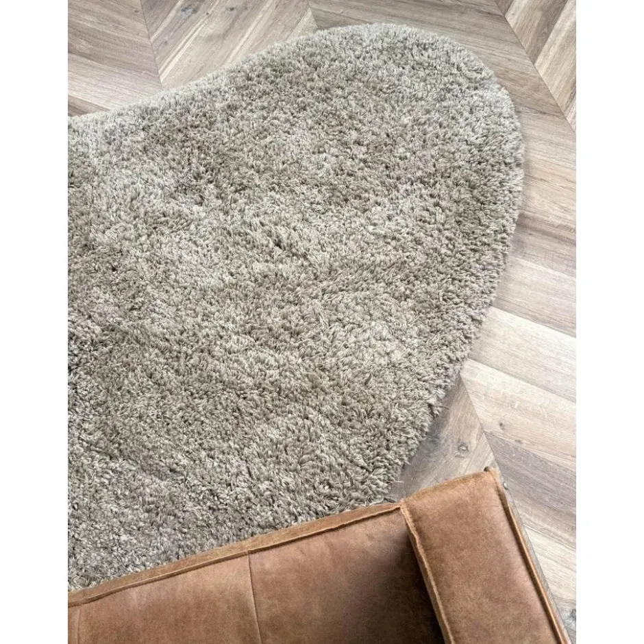 Interieur05 organisch hoogpolig vloerkleed polyester Pilo taupe - 340 x 240 cm