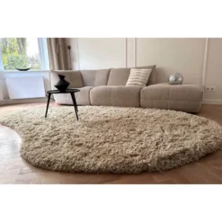 Interieur05 organisch hoogpolig vloerkleed polyester Pilo beige - 230 x 160 cm