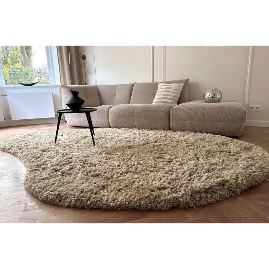Interieur05 organisch hoogpolig vloerkleed polyester Pilo beige - 230 x 160 cm