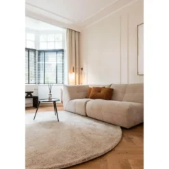 Interieur05 rond berber vloerkleed Nador lichtgrijs - 160 x 160 cm