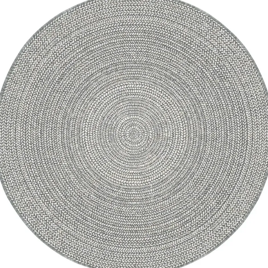 Interieur05 rond buitenkleed grijs Solid - 200 x 200 cm