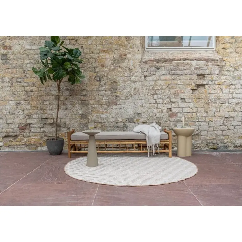 Interieur05 rond buitenkleed jute naturel zigzag - 240 x 240 cm