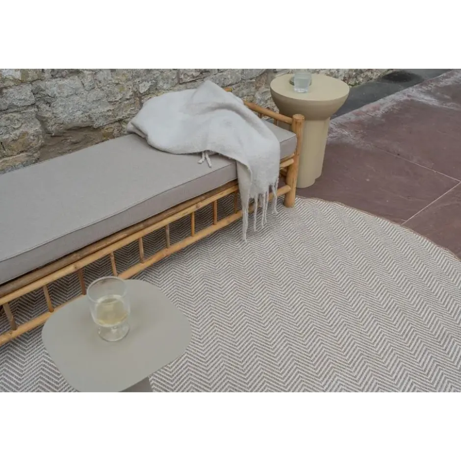 Interieur05 rond buitenkleed jute naturel zigzag - 240 x 240 cm