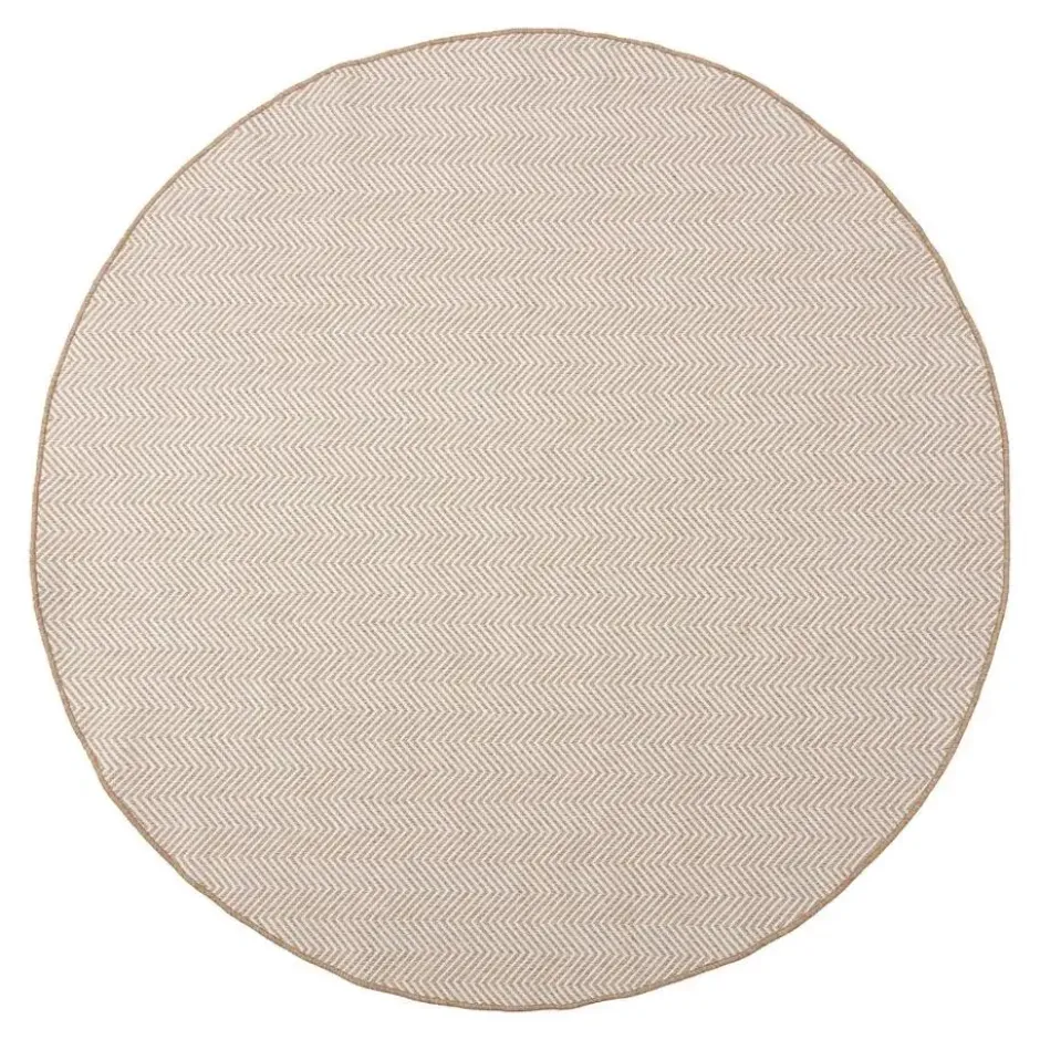 Interieur05 rond buitenkleed jute naturel zigzag - 240 x 240 cm
