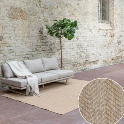 Interieur05 rond buitenkleed jute naturel zigzag - 200 x 200 cm