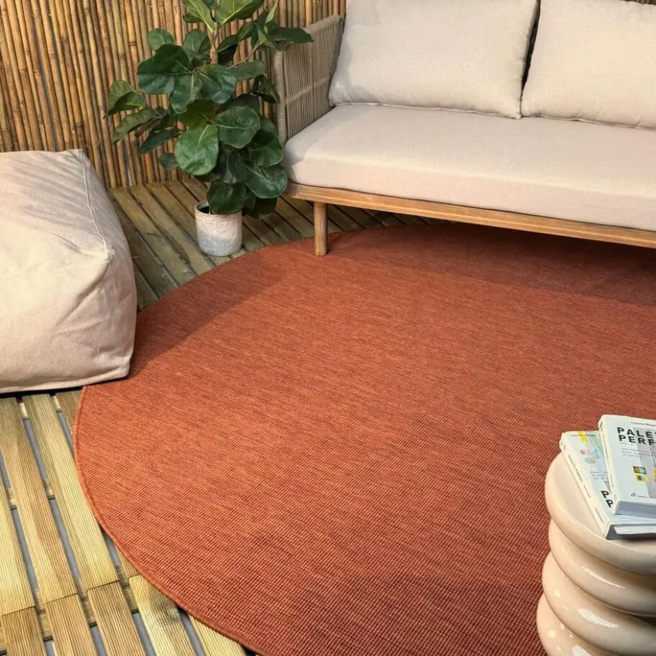 Interieur05 rond buitenkleed roest Tone - 200 x 200 cm