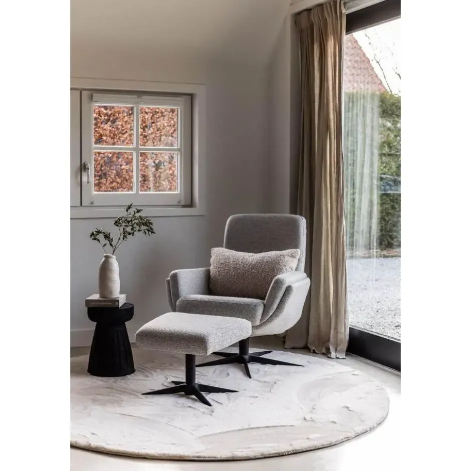 Interieur05 Rond Hoogpolig Vloerkleed Lux Creme - 240 x 240 cm