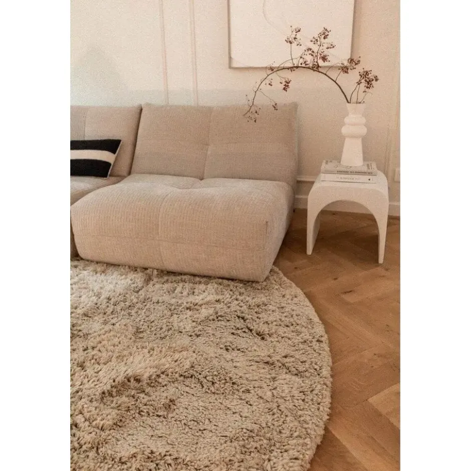 Interieur05 rond Hoogpolig Vloerkleed Polyester Pilo Beige - 240 x 240 cm