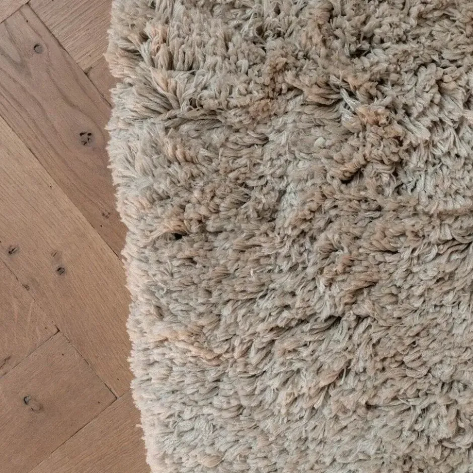 Interieur05 rond Hoogpolig Vloerkleed Polyester Pilo Beige - 240 x 240 cm