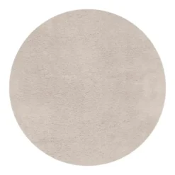 Interieur05 rond hoogpolig vloerkleed Furr beige - 200 x 200 cm