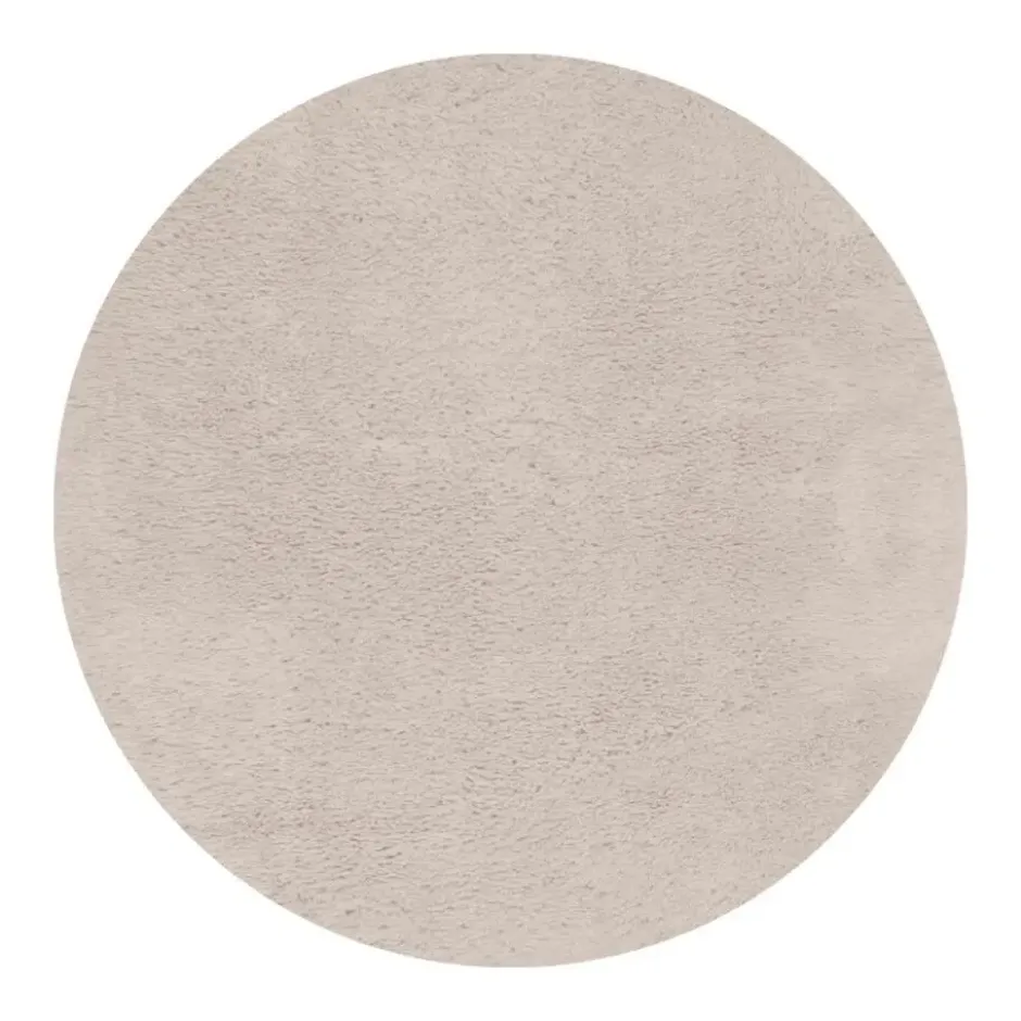 Interieur05 rond hoogpolig vloerkleed Furr beige - 200 x 200 cm