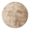 Interieur05 Rond Hoogpolig vloerkleed Odelia Bruin/taupe - 240 x 240 cm