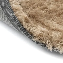 Interieur05 Rond Hoogpolig vloerkleed Odelia Bruin/taupe - 240 x 240 cm