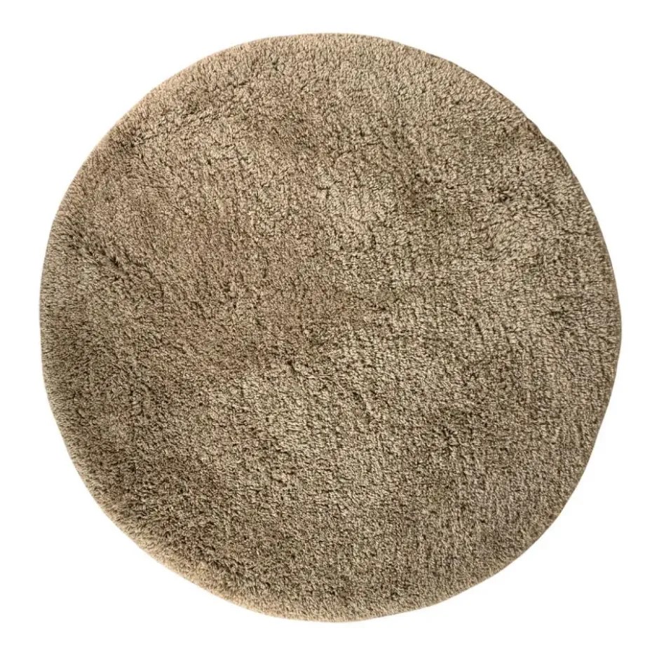 Interieur05 rond hoogpolig vloerkleed polyester Pilo taupe - 290 x 200 cm