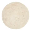 Interieur05 rond hoogpolig vloerkleed polyester Pilo ivoor/wit - 120 x 120 cm