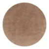 Interieur05 rond hoogpolig vloerkleed Furr bruin - 200 x 200 cm