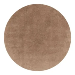 Interieur05 rond hoogpolig vloerkleed Furr bruin - 200 x 200 cm