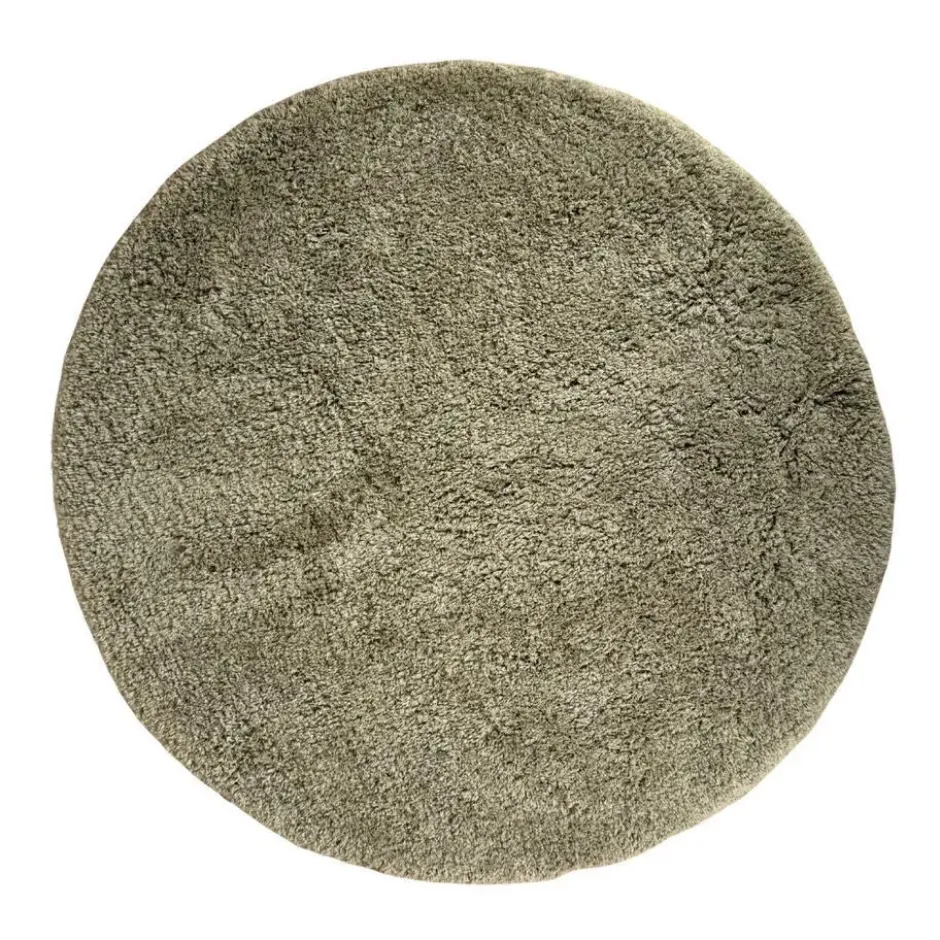 Interieur05 rond hoogpolig vloerkleed polyester Pilo groen - 340 x 240 cm
