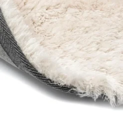 Interieur05 Rond Hoogpolig vloerkleed Odelia beige/wit - 240 x 240 cm