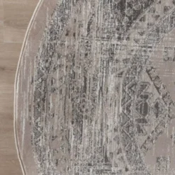 Interieur05 rond vintage Aila vloerkleed zand/beige - 240 x 240 cm